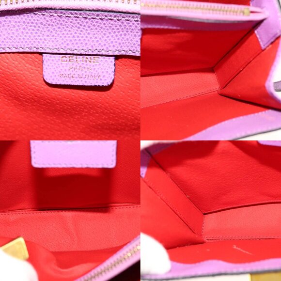 CELINE Shoulder Bag Leather Purple Gold Auth 108107V - Picture 13 of 15